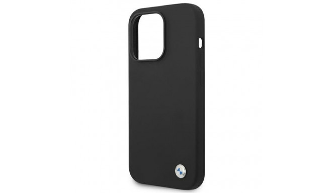 BMW BMHCP14LSILBK iPhone 14 Pro 6.1" Case Black Silicone Metal Logo