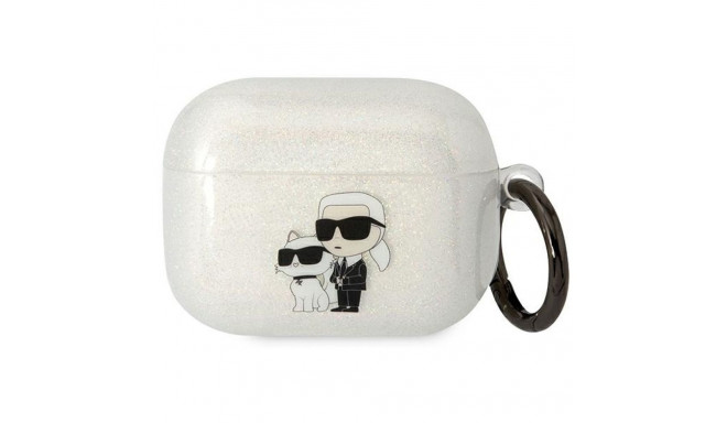 Karl Lagerfeld KLAPHNKCTGT Airpods Pro kate läbipaistev sädelev Karl&Choupette