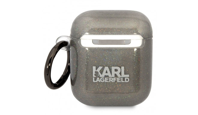 Karl Lagerfeld KLA2HNKCTGK Airpods 1/2 cover black/black Glitter Karl&Choupette