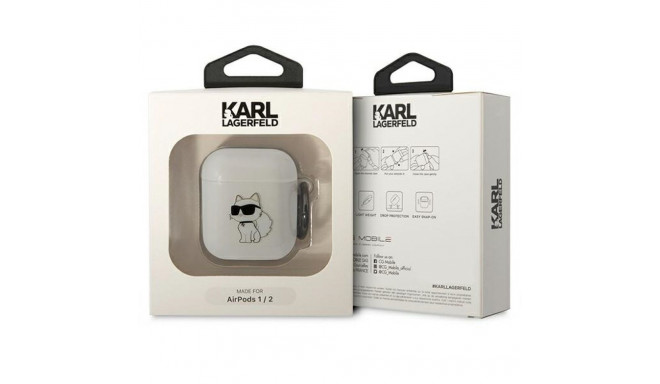 Karl Lagerfeld KLA2HNCHTCT Airpods 1/2 cover transparent Ikonik Choupette