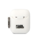 Karl Lagerfeld KLA2RUNIKH AirPods 1/2 cover white/white Silicone Karl Head 3D