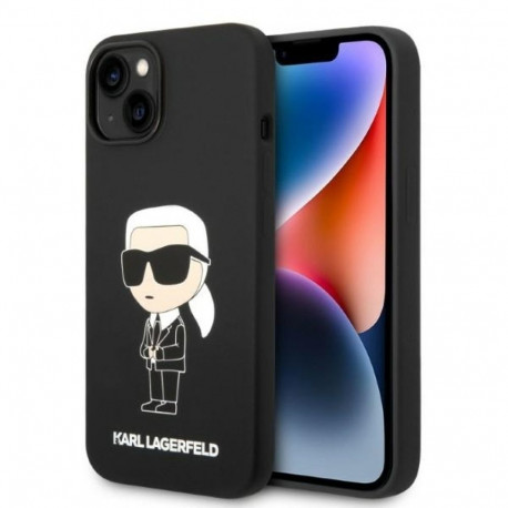 .Karl Lagerfeld KLHMP14MSNIKBCK iPhone 14 Plus / 15 Plus 6.7" hardcase black Silicone Ikonik Magsafe