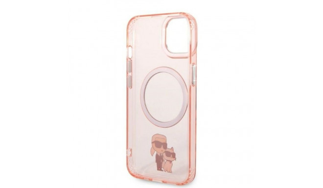 Karl Lagerfeld KLHMP14SHNKCIP iPhone 14/ 15 / 13 6.1" kõvakorpus roosa ikooniline Karl&Choupette Mag