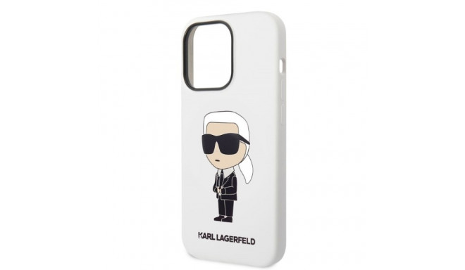 Karl Lagerfeld KLHCP14LSNIKBCH iPhone 14 Pro 6.1" kõvakaan valge silikoon Ikonik