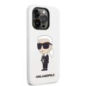 Karl Lagerfeld KLHCP14LSNIKBCH iPhone 14 Pro 6.1" hard case white/white Silicone Ikonik Karl Lagerfeld KLHCP14LSNIKBCH iPhone 14 Pro 6.1" hard case white/white Silicone Ikonik