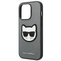 Karl Lagerfeld KLHCP14XSAPCHG iPhone 14 Pro Max 6.7" hardcase silver/silver Saffiano Choupette Head 