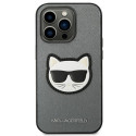 Karl Lagerfeld KLHCP14XSAPCHG iPhone 14 Pro Max 6.7" hardcase silver/silver Saffiano Choupette Head 