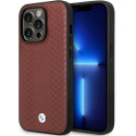 BMW BMHCP14X22RFGR case iPhone 14 Pro Max 6.7" burgundy/burgundy Leather Diamond Pattern