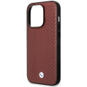 BMW BMHCP14X22RFGR case iPhone 14 Pro Max 6.7" burgundy/burgundy Leather Diamond Pattern