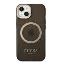 Guess GUHMP13MHTCMK iPhone 13 / 14 / 15 6.1" black/black hard case Gold Outline Translucent MagSafe