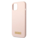 Guess GUHMP13SSBPLP iPhone 13 mini 5.4" pink hard case Silicone Logo Plate MagSafe