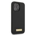 Guess GUHMP13LSPLK iPhone 13 Pro / 13 6.1" black/black hard case Silicone Logo Plate MagSafe