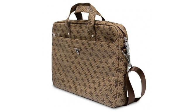 Guess GUCB15P4TW 16" pruun Saffiano 4G kolmnurkse logoga kott