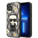 Karl Lagerfeld KLHCP13MPMNFIK1 iPhone 13 / 14 / 15 6.1" gray/grey Flower Ikonik Karl