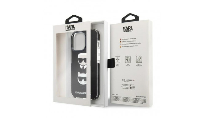 Karl Lagerfeld KLHCP13LTPE2TK iPhone 13 Pro / 13 6.1" kõvakaan must Karl&Choupette Head