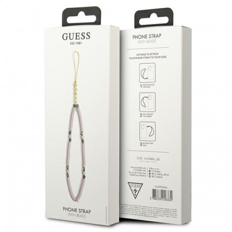 Guess Phone Strap GUSTPEARU lilac Heishi Beads