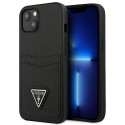 Guess GUHCP13SPSATPK iPhone 13 mini 5.4" black/black hardcase SaffianoTriangle Logo Cardslot