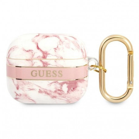 Guess GUA3HCHMAP AirPods 3 cover pink Marble Strap Collection