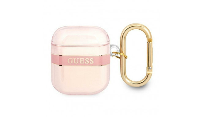 Guess GUA2HHTSP AirPods 1/2 cover pink/pink Strap Collection