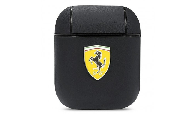 Ferrari FESA2LEBK AirPods 1/2 cover black/black On Track Leather