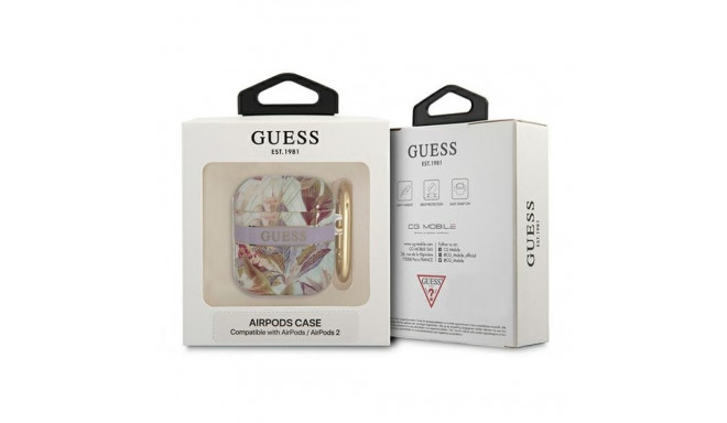 Guess GUA2HHFLU AirPods 1/2 cover purple/purple Flower Strap Collection