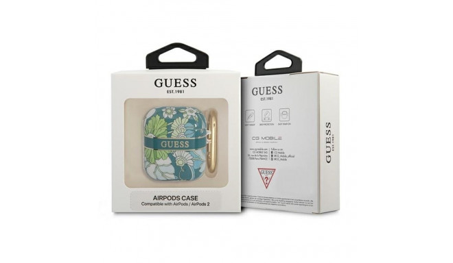 Guess GUA2HHFLN AirPods 1/2 cover green/green Flower Strap Collection