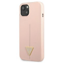 Guess GUHCP13SSLTGP iPhone 13 mini 5.4" pink hard case Silicone Triangle