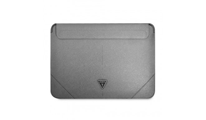 Guess Sleeve GUCS16PSATLG 16" hõbedane Saffiano kolmnurkne logoga
