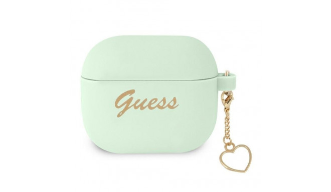 Guess GUA3LSCHSN AirPods 3 cover green Silicone Charm Heart Collection