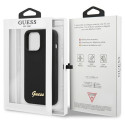 Guess GUHCP13XLSLMGBK iPhone 13 Pro Max 6.7" black/black hardcase Silicone Script Gold Logo Guess GUHCP13XLSLMGBK iPhone 13 Pro Max 6.7" black/black hardcase Silicone Script Gold Logo