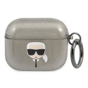 Karl Lagerfeld KLA3UKHGK AirPods 3 cover black/black Glitter Karl`s Head