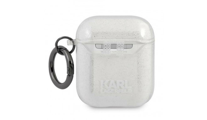 Karl Lagerfeld KLA2UKHGS AirPods 1/2 cover silver/silver Glitter Karl`s Head