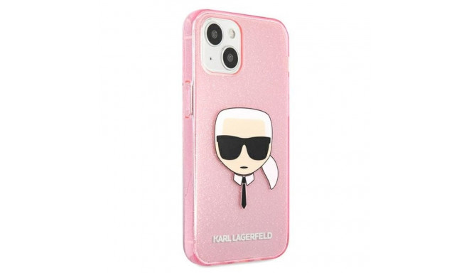 Karl Lagerfeld KLHCP13SKHTUGLP iPhone13 mini 5.4" roosa kõvakorpus Glitter Karli pea