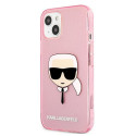 Karl Lagerfeld KLHCP13SKHTUGLP iPhone 13 mini 5.4" pink hardcase Glitter Karl`s Head