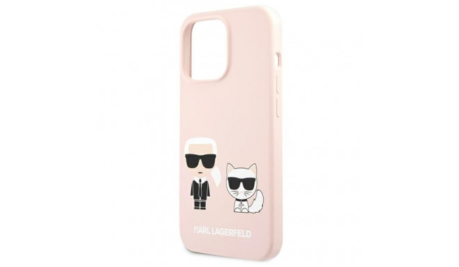 Karl Lagerfeld KLHCP13LSSKCI iPhone 13 Pro / 13 6.1" kõvakaaneline hele roosa silikoonümbris Karl