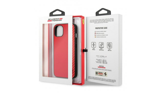 Ferrari FESAXHCP13SRE iPhone 13 mini 5.4" red/red hardcase On Track Carbon Stripe