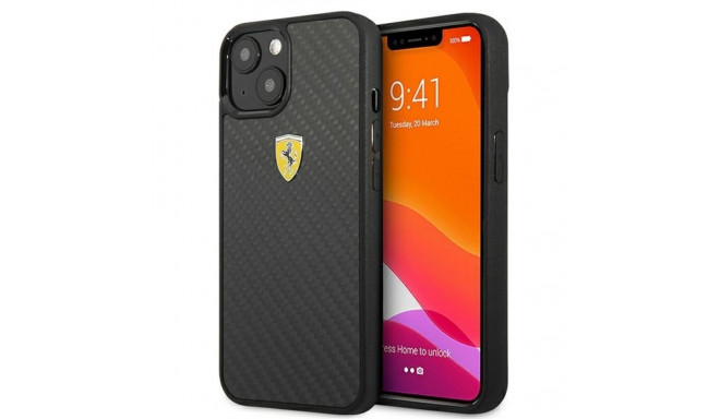 Ferrari FEHCP13SFCABK iPhone 13 mini 5.4" must kõvakate On Track ehtne süsinik