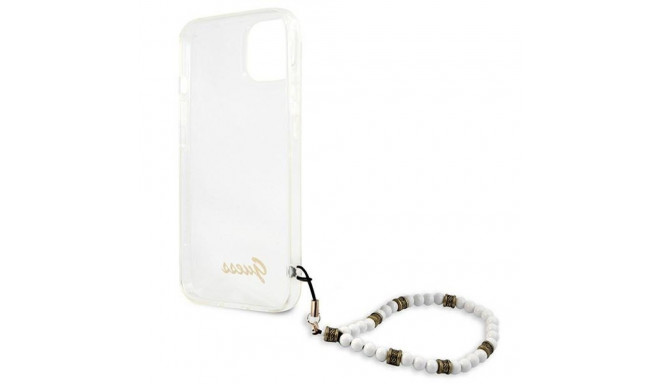 Guess GUHCP13SKPSWH iPhone 13 mini 5.4" läbipaistev kõvakate valge pärl
