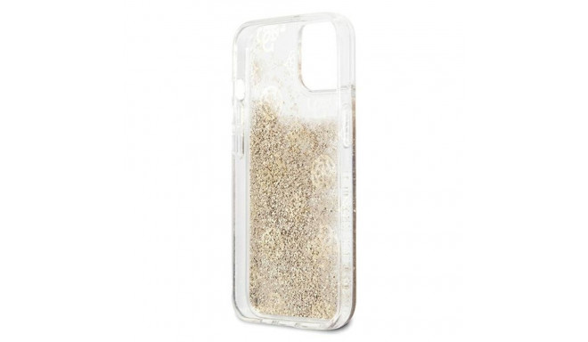 Guess GUHCP13SLGPEGO iPhone 13 mini 5.4" kuldne kõvakate Peony Liquid Glitter