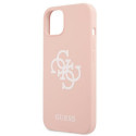 Guess GUHCP13SLS4GWPI iPhone 13 mini 5.4" pink hard case Silicone 4G Logo