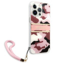 Guess GUHCP13LKCABPI iPhone 13 Pro / 13 6.1" pink hardcase Camo Strap Collection