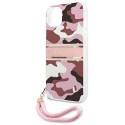 Guess GUHCP13SKCABPI iPhone 13 mini 5.4" pink hard case Camo Strap Collection