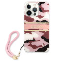 Guess GUHCP13LKCABPI iPhone 13 Pro / 13 6.1" pink hardcase Camo Strap Collection