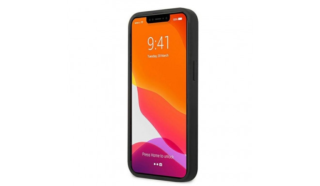 AMG AMHCP13SGSEBK iPhone 13 mini 5.4" must kõvakaaneline nahast ümbris pressitud joontega