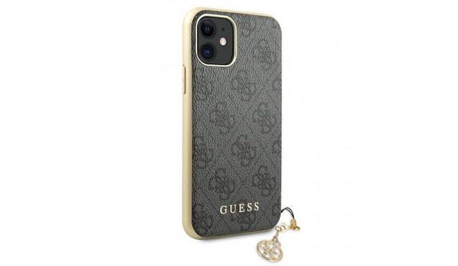 Guess GUHCN61GF4GGR iPhone 11 6.1" / Xr gray hard case 4G Charms Collection