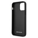 AMG AMHCP12LGSEBK iPhone 12 Pro Max 6.7" black/black hardcase Leather Debossed Lines