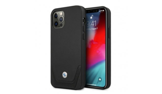 BMW BMHCP12LRSWPK iPhone 12 Pro Max 6.7" must nahast perforeeritud kõvakorpus