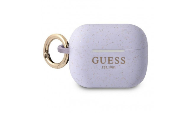 Guess GUAPSGGEU AirPods Pro cover purple Silicone Glitter