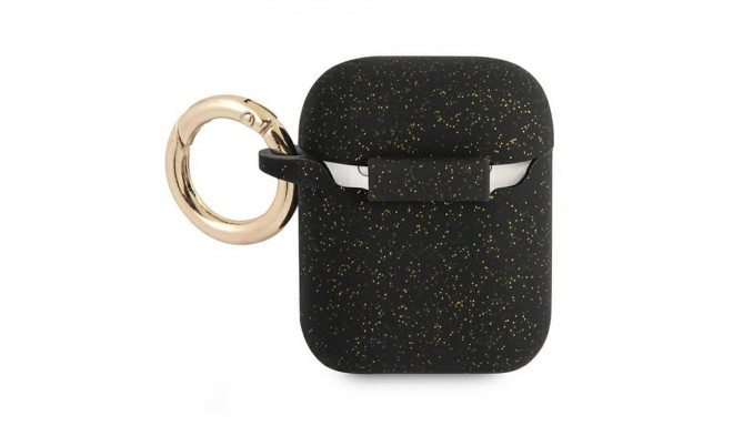 Guess GUA2SGGEK AirPods 1/2 cover black/black Silicone Glitter