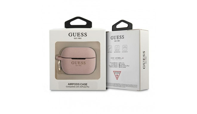 Guess GUAPSGGEP AirPods Pro cover pink/pink Silicone Glitter